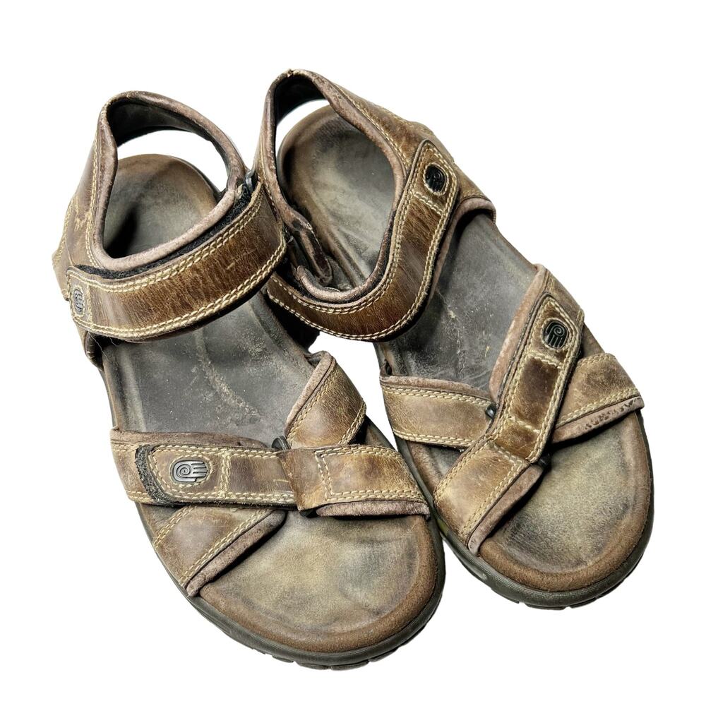 TEVA Brown Leather Quarter Strap Sandals Men's Size 9 Hiking Outdoor Shoes